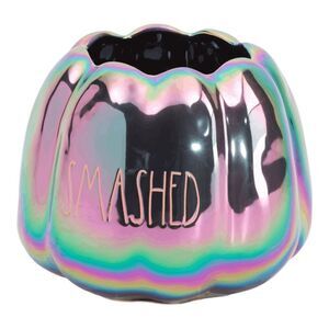 Rae Dunn Iridescent Ceramic Pumpkin Shaped SMASHED Candy Dish